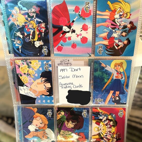 VTG 1997 Sailor Moon Trading Cards Lot of 48 Dart Flipcards Anime Animation - Picture 1 of 7